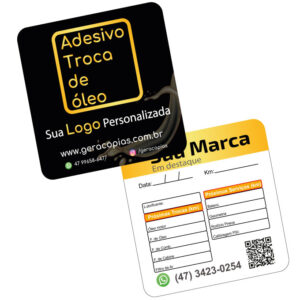 Etiqueta adesivo troca de Óleo 6x5 cm personalizada